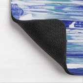 青い白のペイントブラシストローク装飾的なマウスパッド マウスパッド (コーナー)