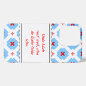 青い白のミニマリスト iPhoneケース (裏面横)