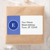 青い白のモノグラム円パターン ラベル (インサイチュ)