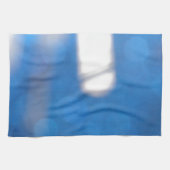 青い白のライトエフェクト キッチンタオル (横)