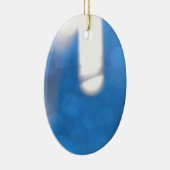 青い白のライトエフェクト セラミックオーナメント (右)