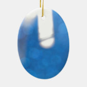 青い白のライトエフェクト セラミックオーナメント (裏面)