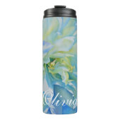 青い白のロマンチックな牡丹の絵画水色 タンブラー (正面)