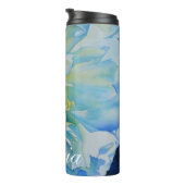 青い白のロマンチックな牡丹の絵画水色 タンブラー (回転右)