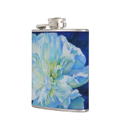 青い白のロマンチックな牡丹の絵画水色 フラスク (左)