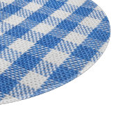 青い白の並んだダイニングの服。 カッティングボード (角)