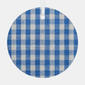 青い白の並んだダイニングの服。 ガラスオーナメント (裏面)