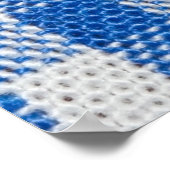 青い白の並んだダイニングの服。 ポスター (角)