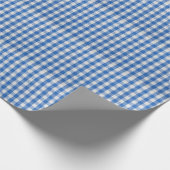 青い白の並んだダイニングの服。 ラッピングペーパー (角)