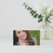 青い白の卒業写真プロファイル挿入カード コーリングカード (スタンド正面)