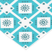 青い白の南西パタ縁どーン ミディアムテーブルランナー (コーナー)