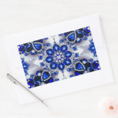 青い白の四角形のシール 長方形シール (封筒)