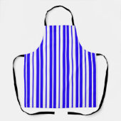 青い白の垂直ストライプ文字パターン エプロン (正面)