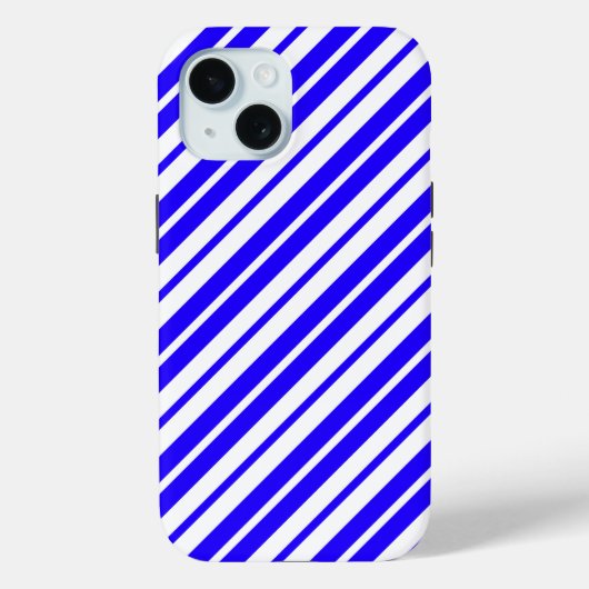 青い白の垂直ストライプ文字パターン Case-Mate iPhoneケース (裏面)