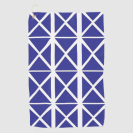 青い白の幾何三角形パターン ゴルフタオル