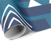 青い白の幾何学的な図形 ラッピングペーパー (ロールコーナー)