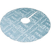 青い白の愛の平和 ブラッシュドポリエステルツリースカート (アングル)