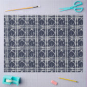 青い白の抽象芸術絞り染めパタ伝統的ーン 薄葉紙 (クラフト)