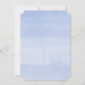 青い白の春花模様金ゴールド男の子バプテスマ写真 招待状 (裏面)