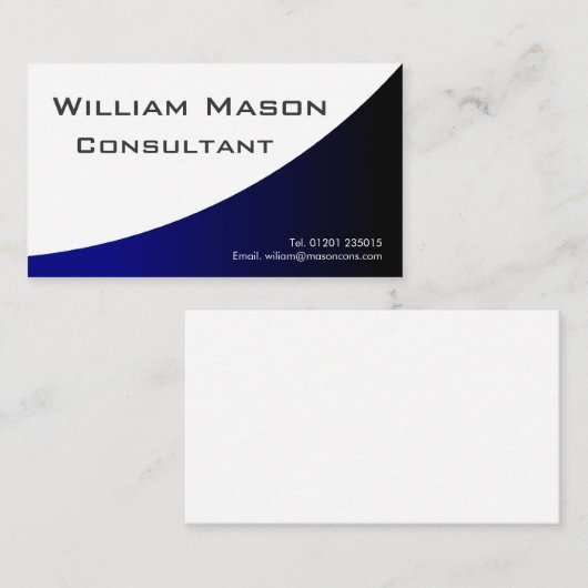 青い白の曲線、プロフェッショナル名刺 名刺 (正面/裏面)