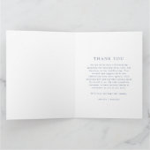 青い白の柳フローラ結婚写真 サンキューカード (内部)