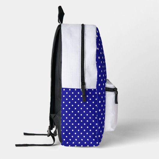 青い白の水玉模様 プリントバックパック (左)