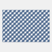青い白の混合パター素朴ン鹿の森のプレイド ラッピングペーパーシート (正面)