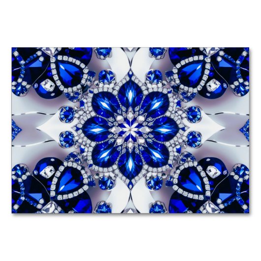 青い白の特殊なテーブルカード テーブルナンバー (正面)