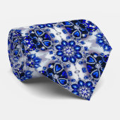 青い白の色で結ぶデザイン ネクタイ (ロール)