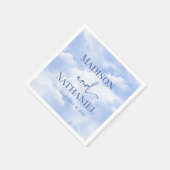 青い白の輝く雲の夢のようなエレガントな結婚式 スタンダードカクテルナプキン (角)