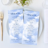 青い白の輝く雲の夢のようなエレガントな結婚式 メニュー