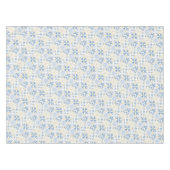 青い白の金ゴールド幾何学的なタイルChinoiserie テーブルクロス (正面(横))