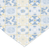 青い白の金ゴールド幾何学的なタイルChinoiserie テーブルクロス (アングル)