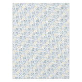 青い白の金ゴールド幾何学的なタイルChinoiserie テーブルクロス (正面)