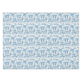 青い白の陳腐なコットンダイニングテーブルクロス テーブルクロス (正面(横))