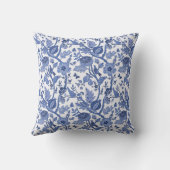 青い白の陳腐な クッション (裏面)