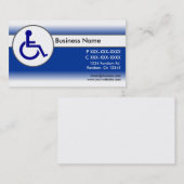 青い白の障害を持つシンボル名刺 名刺 (正面/裏面)