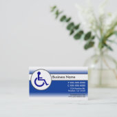 青い白の障害を持つシンボル名刺 名刺 (スタンド正面)