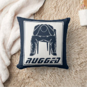 青い白の頑丈な男のホールディングヘッド |考えの男 クッション (ブランケット)