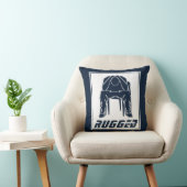 青い白の頑丈な男のホールディングヘッド |考えの男 クッション (椅子)