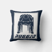 青い白の頑丈な男のホールディングヘッド |考えの男 クッション (裏面)