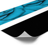 青い白の黒のフローラ結婚の ポスター (角)