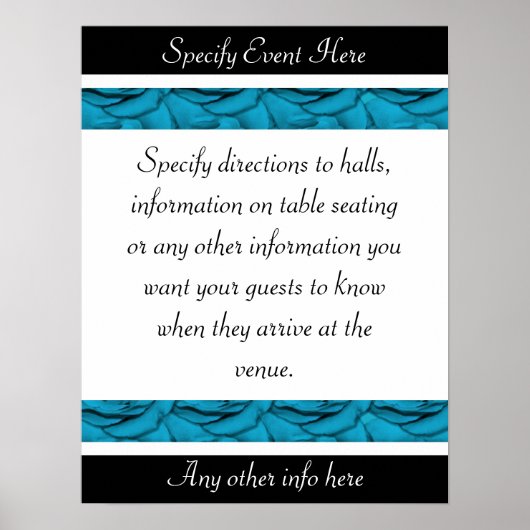 青い白の黒のフローラ結婚の ポスター (正面)