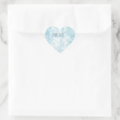 青い白の《写真》ぼけ味 ハートシール (バッグ)