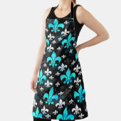 青い白の（紋章の）フラ・ダ・リ エプロン (インサイチュ)