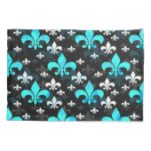 青い白の（紋章の）フラ・ダ・リ 枕カバー (裏面)