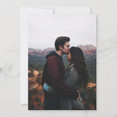 青い白のChinoiserieと写真フローラ結婚の 招待状 (裏面)