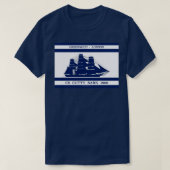 青い白のCutty Sark 3 Tシャツ (デザイン正面)