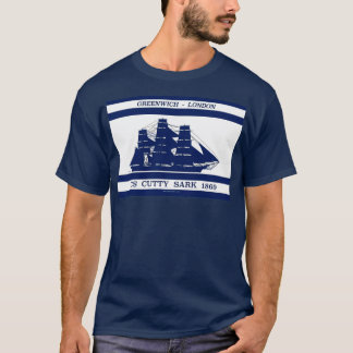 青い白のCutty Sark 3 Tシャツ