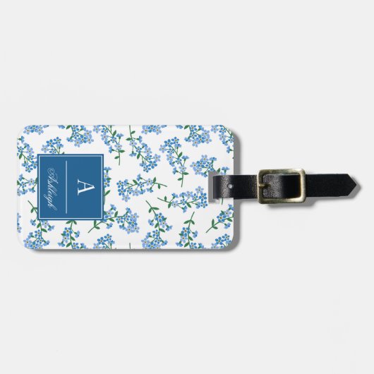 青い白は私をないパターン忘れます ラゲッジタグ (正面横)
